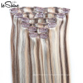 Natural Human Piano Color Clip Hair Extension No Shed